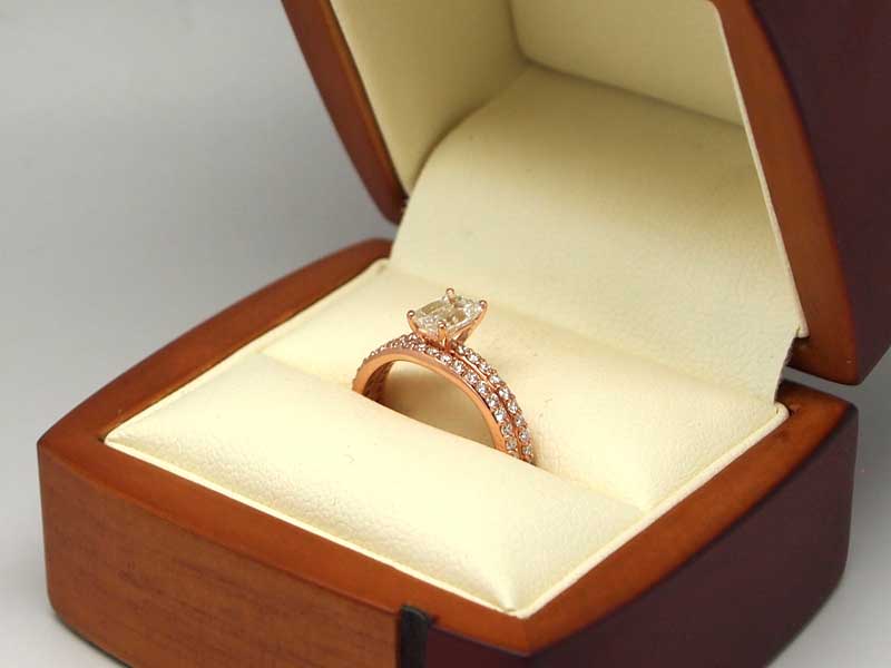 14kt rose gold diamond ring set