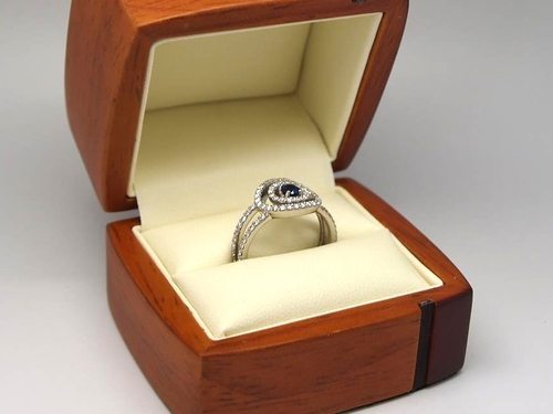 Unique sapphire and diamond engagement ring