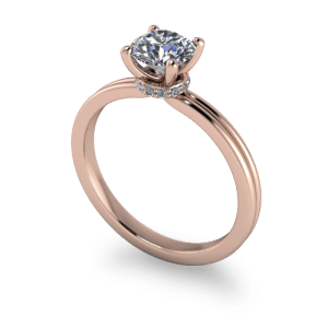 14kt rose gold sollitair with decorative setting