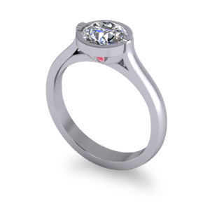 Engagement ring with peak stone