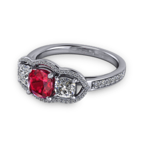 Ruby halo trilogy ring