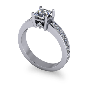 Contemporary princess cut diamond ring