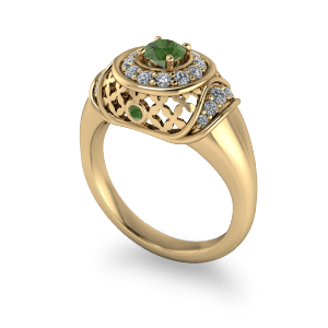 Arabian style vintage gold and peridot dress ring