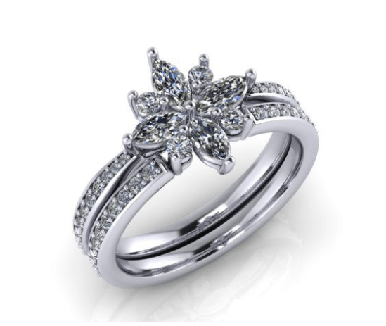 Floral engagement ring