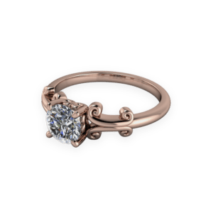 rose gold, bespoke ring, solitaire, single stone, diamond engagement ring.