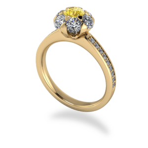 floral, yellow diamond, Cluster