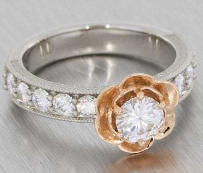 Floral engagement rings