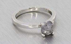 A Beautiful Rose Cut Grey Diamond Engagement Ring Set - Portfolio