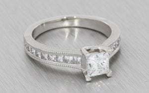 Contemporary vintage princess cut engagement ring - Portfolio