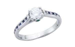 Channel set Diamond and sapphire custom ring - Portfolio