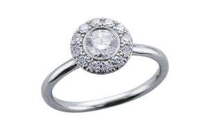 Elegant Classic halo engagement ring