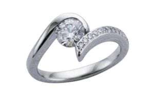 Entwined diamond single twist engagement ring set - Portfolio