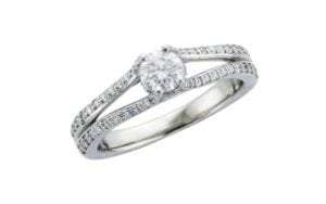 Diamond split shank platinum bespoke engagement ring - Project of the Week - Portfolio