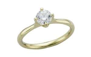 Classic bespoke Gold solitaire diamond ring - Portfolio