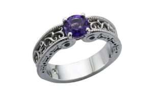 Ornate filigree Amethyst Engagement Ring - Portfolio