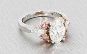 Stunning Pink and White Diamond Multistone Ring - Portfolio