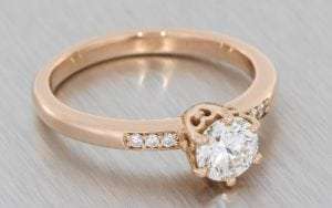 Rose Gold Six Claw Engagement Ring - Portfolio