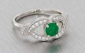 Victorian Inspired Emerald And Diamond Engagement Ring – Portfolio