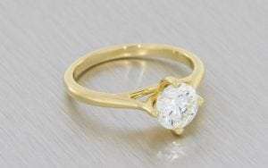 Yellow Gold And Diamond Solitaire Engagement Ring With A Hidden Blue Diamond-Portfolio