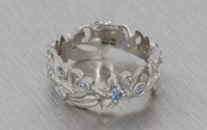 Platinum Floral Engagement Ring Band - Portfolio