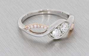 Two-Stone Diamond Asymmetric Engagement Ring - Portfolio