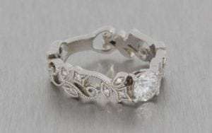 Art Deco Inspired Floral Engagement Ring - Portfolio