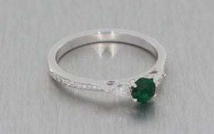 Beautiful Trilogy Emerald And Diamond Engagement Ring - Portfolio