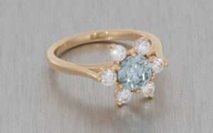 Elegant Floral Rose Gold Diamond Engagement Ring - Portfolio