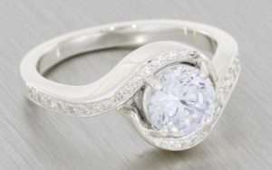 Diamond set custom bypass proposal engagement ring