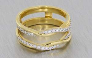 Diamond set ring wrap
