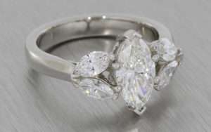 Platinum 5 stone Marquise diamond ring